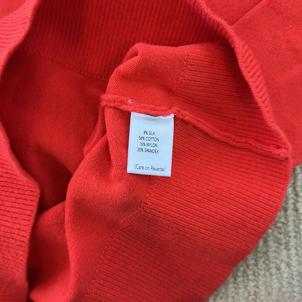 JoosTricot Orange cotton, silk, spandex, nylon crew neck sweater Sz. XS - Picture 4 of 6